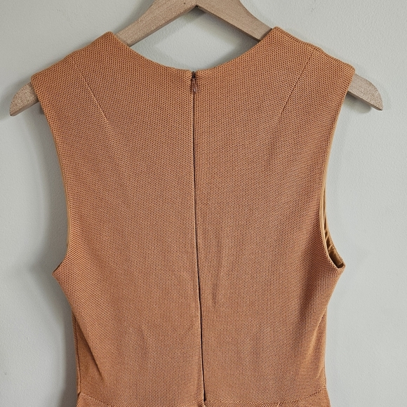 The Row Warm Marigold Textured Back Peplum Midi Office Dress - Picture 10 of 16